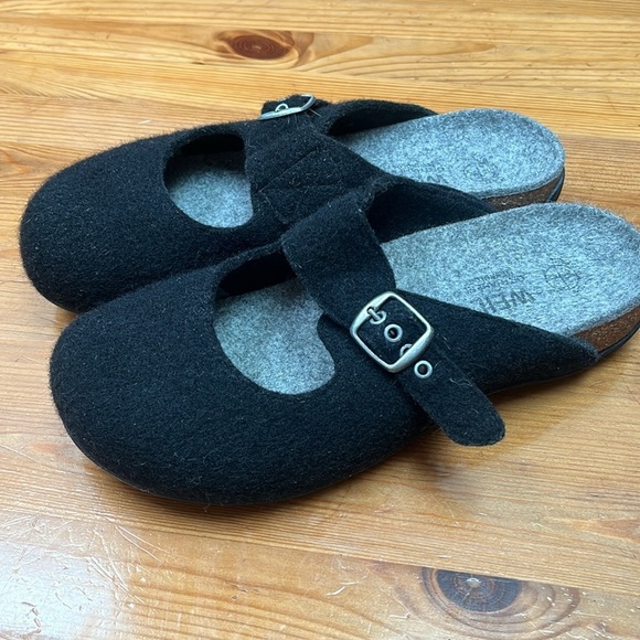 DR ANDREW WEIL SHOES black wool Mary Jane buckle mule size 40 - Picture 3 of 10